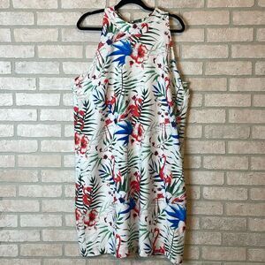 Gabrielle Molly Bracken tropical flamingo Halter dress size L